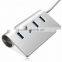 New Portable USB 3.0 4 Port Aluminum USB Splitter Hub With USB Cable