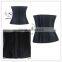 The most popular design solid color mature women steel bone 100% latex rubber corset