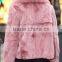 Newest style winter rabbit fur coat for lady