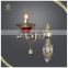 Crystal Decorative European Style Candle Wall Sconce Light Antique Brass