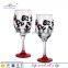 COLORED WINE GOBLET;DECAL GLASS GOBLET;CUSTOM DECORATIVE GOBLET