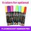 Multi-color fluorescent highlighter durable marker pen / double-end fluorescent magic marker pen