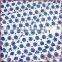 Blue embroidered floral hollow out cotton lace fabric, embroidery design fabric