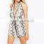 2015 Fashionable Hot Sale OEM Customized Snake Print Halterneck Romper