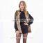 European hot style leopard grain color soft long lady faux fur vest woman dress