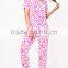 MGOO Full Print Women Long Pyjama Pink Leopard Print PJ Set Digital Print Cotton Pajamas