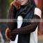 trendy fashion winter wool cable knit fur long arm warmers