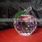 high quality quality crystal Pink colour apple model for wedding gift