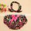 Wholesale newborn baby cotton clothes baby ruffle bloomers with headband