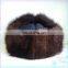Muskrat fur trapper hat with cloth top for winter wear