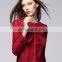 fashion red color bowknot round neck lond sleeves office lady linen shirt blouse