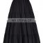 Belle Poque Women's Solid Black Color Wide Hem Cotton Maxi Skirt Long Skirt BP000207-1