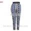 New Design Customized Leaf Print Casual Rayon Boho Harem Trouser Pants