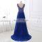 Elegant A Line Beaded Chiffon Royal Blue Long Evening Dresses Formal Evening Gowns LX351