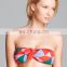 Retro Red Abstract Print Bandeau 2PC Bikini Swimsuit