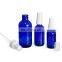 2OZ 4OZ 8OZ Cobalt Blue Boston Round GLASS Spray Bottles w/ Fine Mist Spray