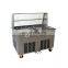 Big pan Fried Rolling Ice Cream Machine Double Round Pan 6 Buckets Fried Ice Cream Roll Machine