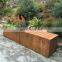 Laser cut modern weathering steel planters for decoration outdoor