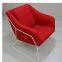 Modern velvet metal framework armrest sofa lounge chair