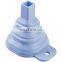 Portable collapsible silicone funnel with long neck for oil and liquid leaks