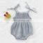 2020 spring and autumn new baby explosion cotton and linen solid color baby cute solid color sling triangle romper