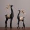 Nordic Style Creative Resin Black Deer Sets with Cones Table Decoration Couple Deers As Furnishing Craft Ornaments In Dining Room For Home Decor
