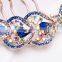 2015 new model FZZ-721 Fashion metal crystal hair fork barrette full diamond