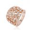 Alibaba express beautiful design shining crystal hollow flower moroccan silver ring jewelry anillo para Mujer