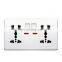 International universal two 5-hole socket rectangular wall socket Switch