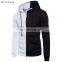 Clothing manufacturers wholesale custom men's casual sports hooded sweater zipper cardigan asymmetric splicing jacket