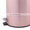Household  customized color stainless steel soft closing 5L round trash can soft close pedal bin in stainless steel