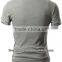 Mens V-Neck T-shirts with Contrast Leather Pocket
