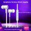 3.5mm connector for mobile phone in-ear wired plastic earphone stereo sound headphone with mic and volume control