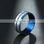 Fashion 8MM Men's Stainless Steel Rings Colorful Groove Beveled Edge Wedding Engagement Ring Men's Anniversary Jewelry