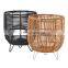Eco Friendly Woven Rattan Plant Stand With Metal Leg Plant Holder Unique Wicker Flower Pot Holder Basket Wholesale