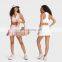 Breathable Soft Lapel Racer Back Sexy Sports Gym Yoga Bra Top Ladies Shockproof Workout Fitness Training Wear Clothes For Women