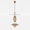 Modern luxury home hotel decoration living room brass glass linear pendant lamp brass glass shade chandelier