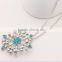 2016 new style Zinc alloy Christmas Crystal snowflake necklace