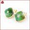 Square Green Chrysoprase Gemstone Stud Earrings