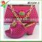 ladies bag and shoes set 2016 new design wedge shoes low heel summer sandals