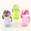 2016 New Product Click Lock Weighted Flexi Straw Trainer Cup/Straw Sippy Cup/Baby kids trainning cups BPA free
