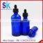 cobalt blue 30ml glass e liquid bottle with sharp stright dropper