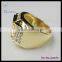 Hip hop gold ring for men with cz