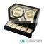 Deluxe Automatic Watch Winder With Two Heads for Four Watches With Storage Drawers