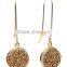2015 trendy plated Quartz earring, druzy pendant earring, disc earrings
