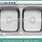 China model matt finish stainless steel topmount double bowl kitchen sink                        
                                                                                Supplier's Choice