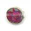 Metal round shaped solid perfume container /lip gloss ring, with changeable epoxysticker,OEM designs accepted.<DACA9019>