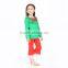2016 kaiya skirt e-commerce firm green shirt and red pant suit for 2-6 year old child