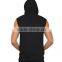 Men's blank plain sleeveless hoodies cotton gym zip hoodie