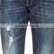 2015 Wholesale dark wash 100% cotton Slim Straight Ripped Jeans for Men Shorts (JXW1809)